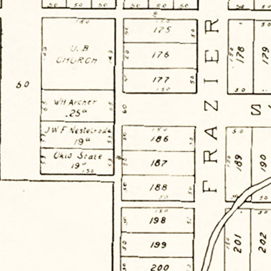 Vintage Map of Bairdstown, Ohio, 1912