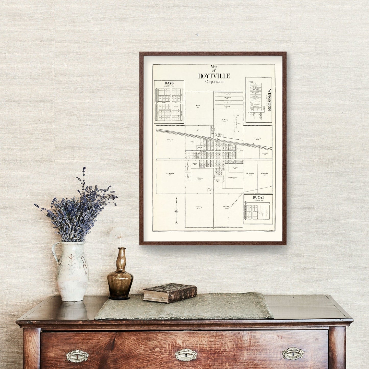 Vintage Map of Hoytville, Wood County, Ohio, 1912