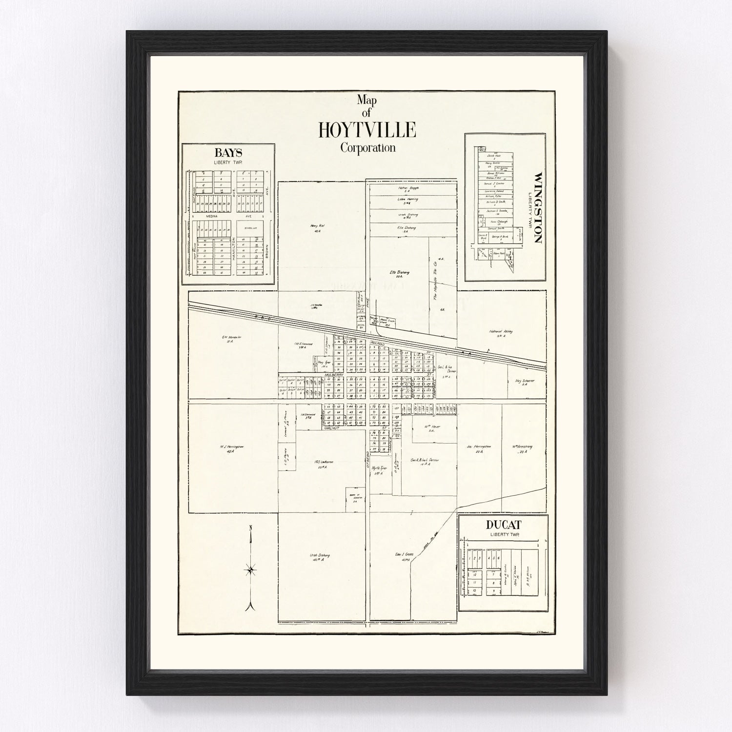 vintage map of Hoytville, Ohio, 1912