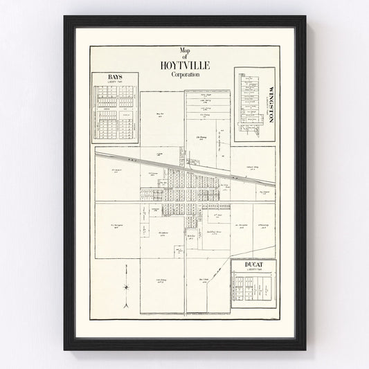 vintage map of Hoytville, Ohio, 1912