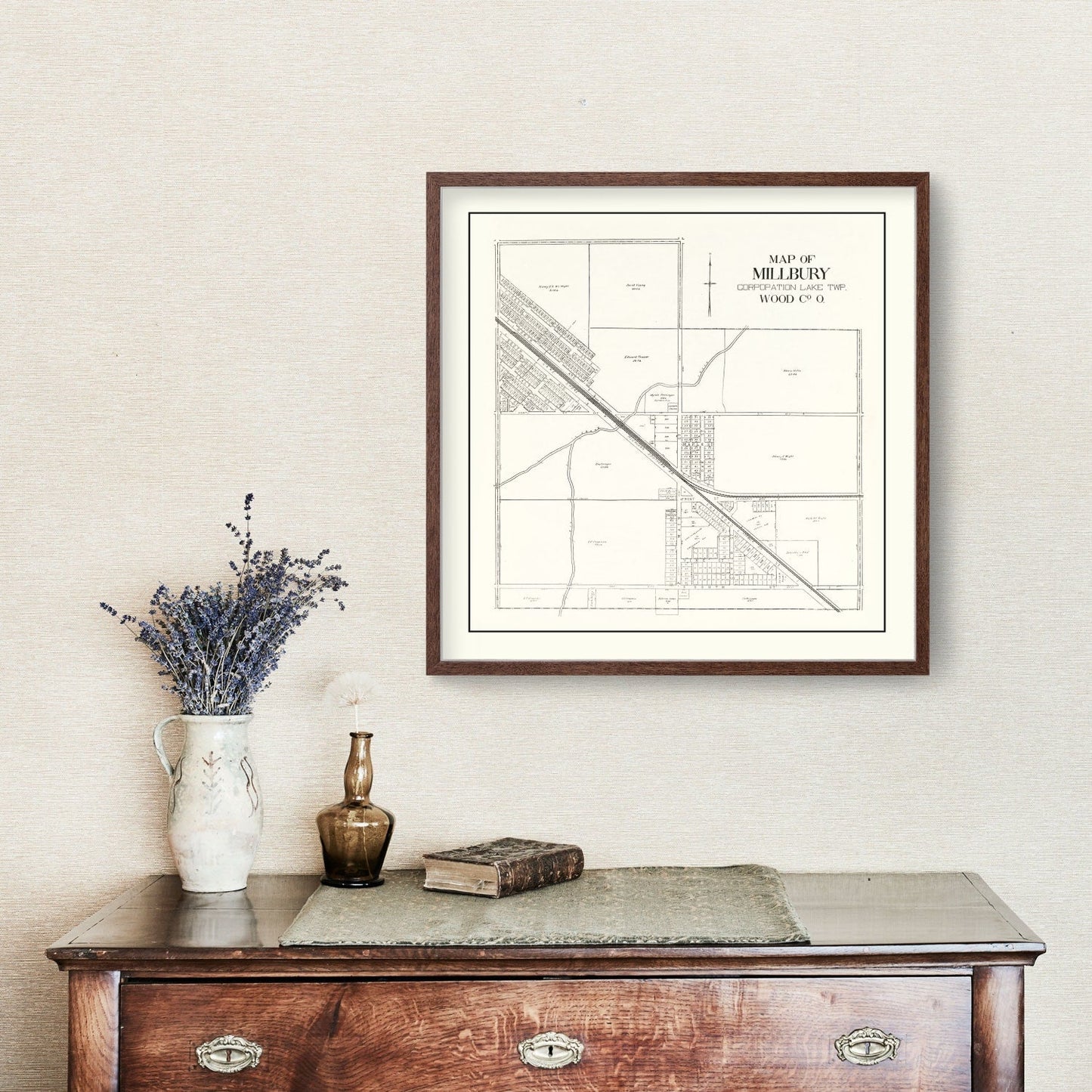 Vintage Map of Millbury, Ohio, 1912