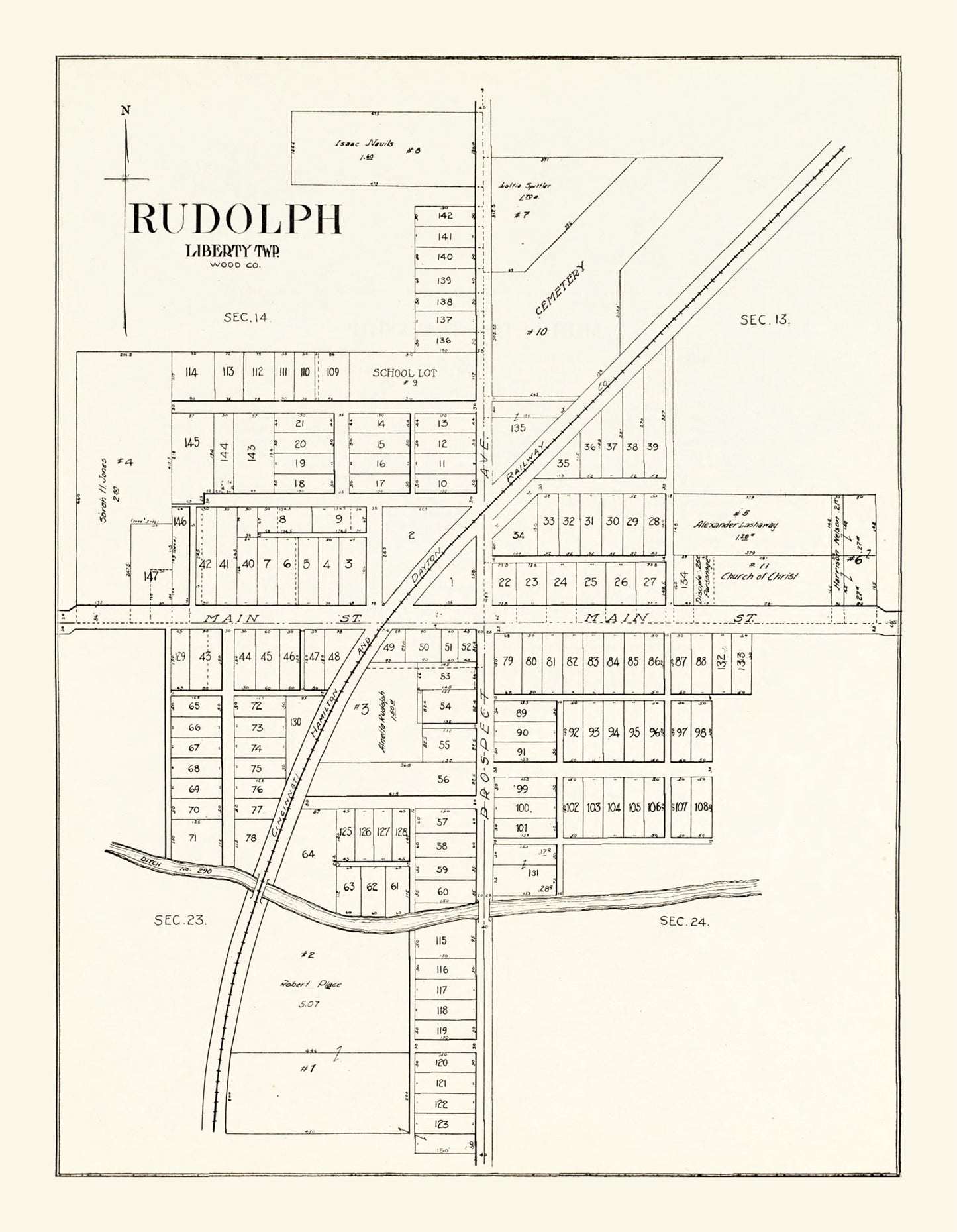 Vintage Map of Rudolph Township, Wood County, Ohio, 1912