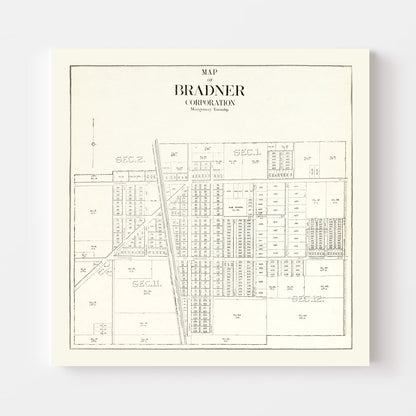 Vintage Map of Bradner, Ohio 1912