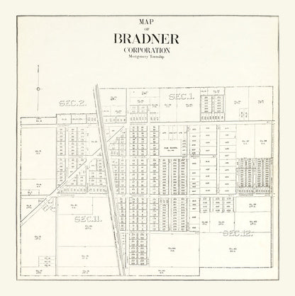 Vintage Map of Bradner, Ohio 1912