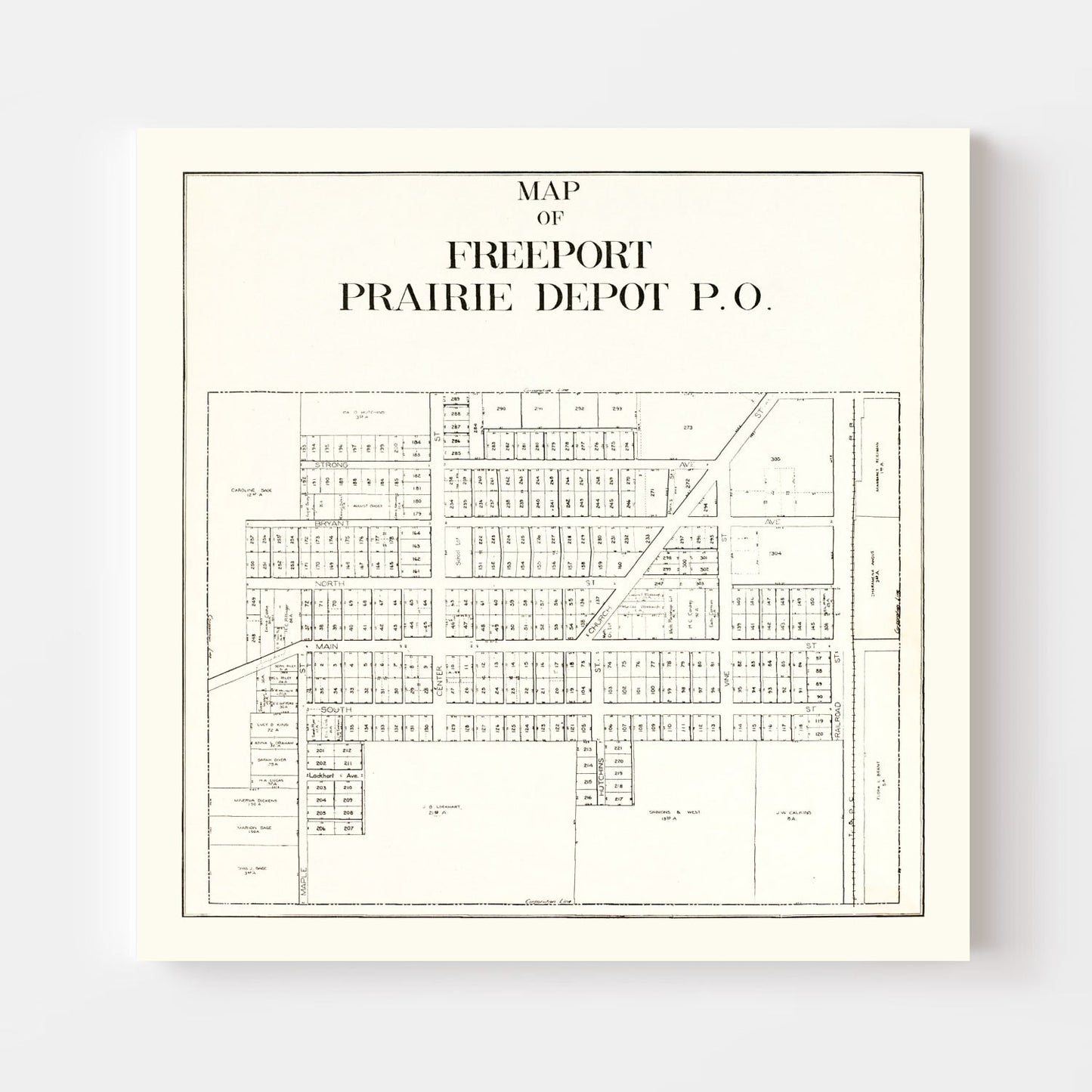 Vintage Map of Freeport, Ohio, 1912