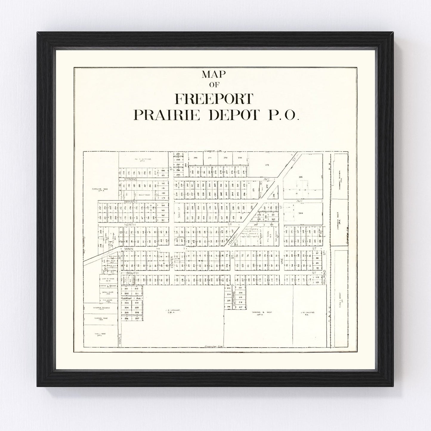 vintage map of Freeport, Ohio, 1912
