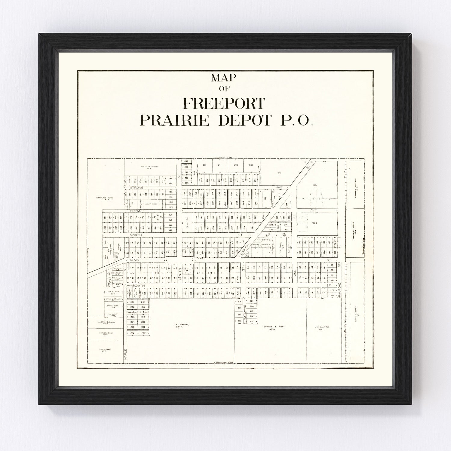 vintage map of Freeport, Ohio, 1912