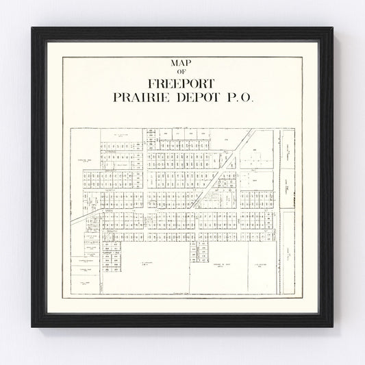vintage map of Freeport, Ohio, 1912
