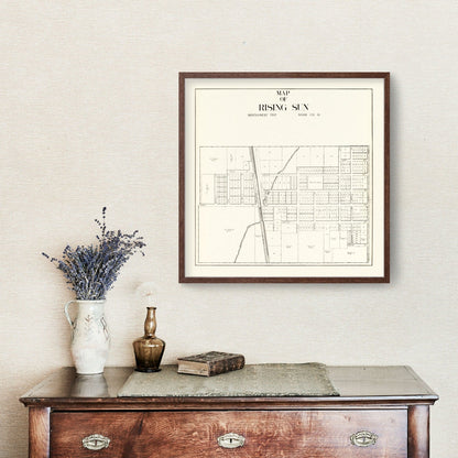 Vintage Map of Rising Sun, Ohio, 1912