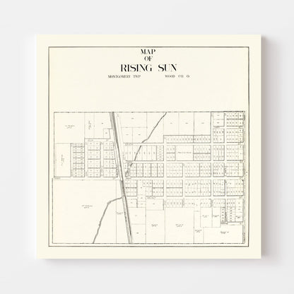 Vintage Map of Rising Sun, Ohio, 1912