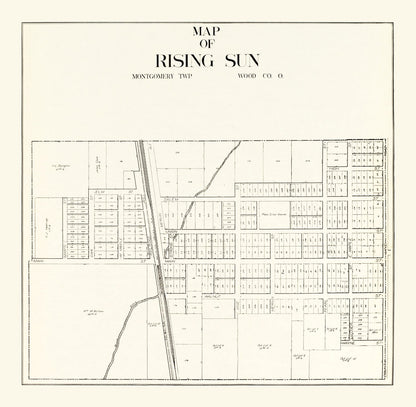 Vintage Map of Rising Sun, Ohio, 1912
