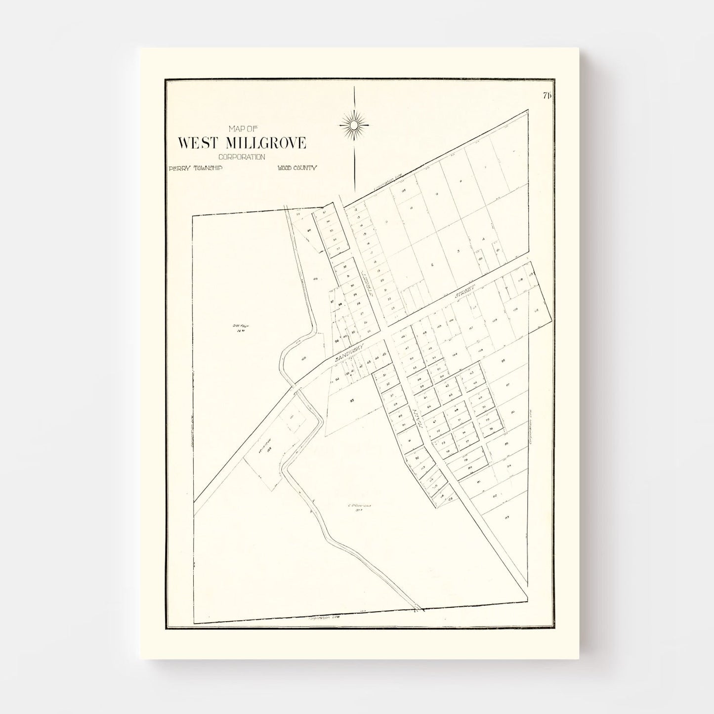Vintage Map of West Millgrove, Ohio 1912