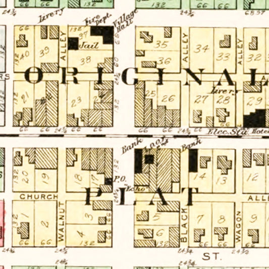 Vintage Map of West Alexandria, Ohio, 1912