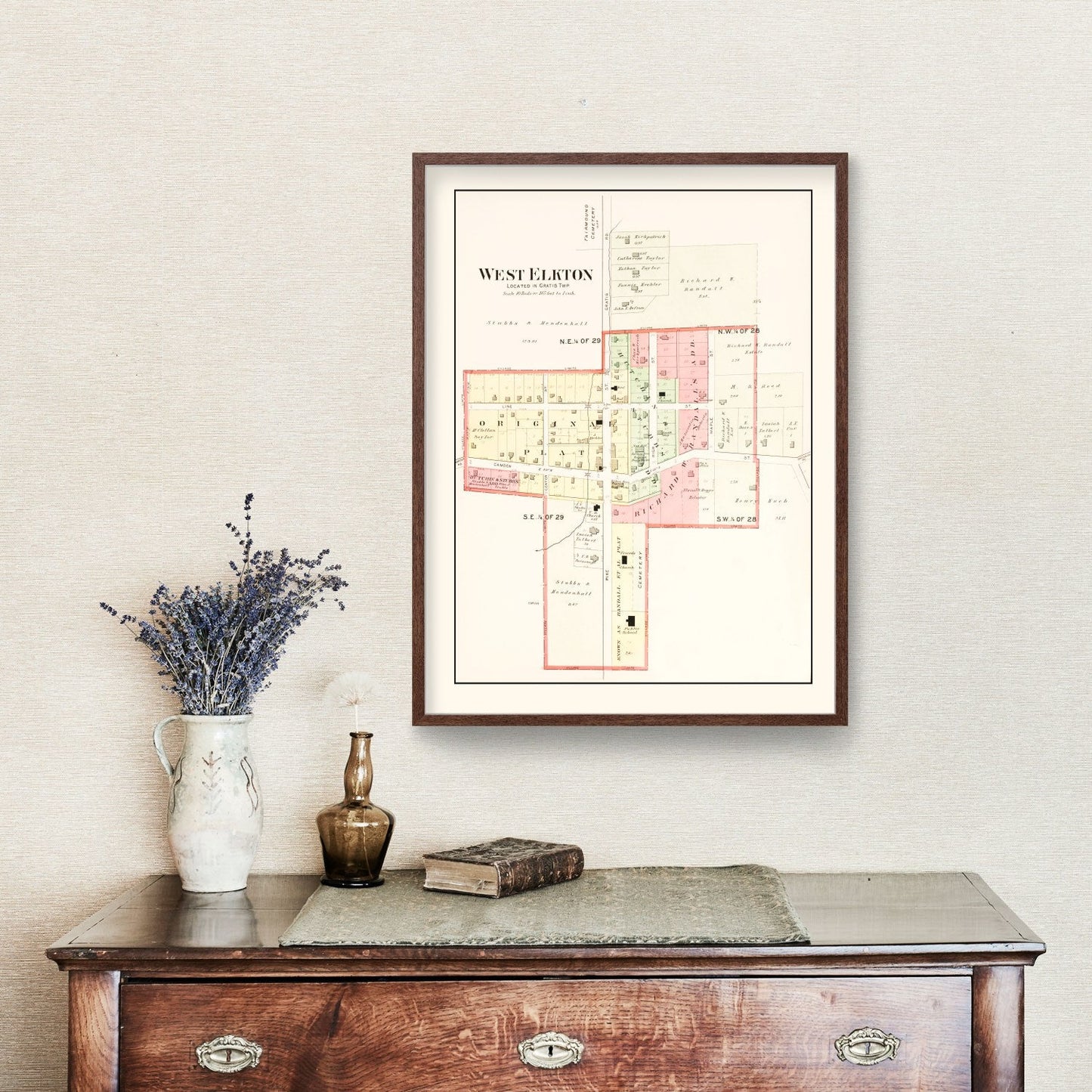 Vintage Map of West Elkton, Ohio, 1912