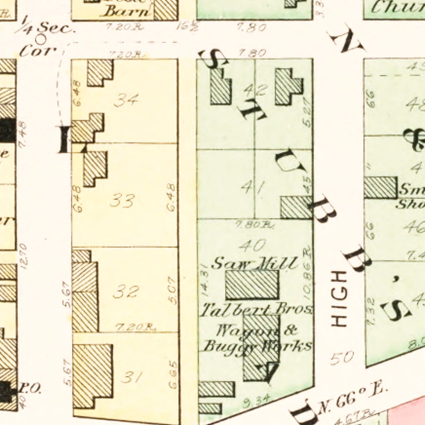 Vintage Map of West Elkton, Ohio, 1912