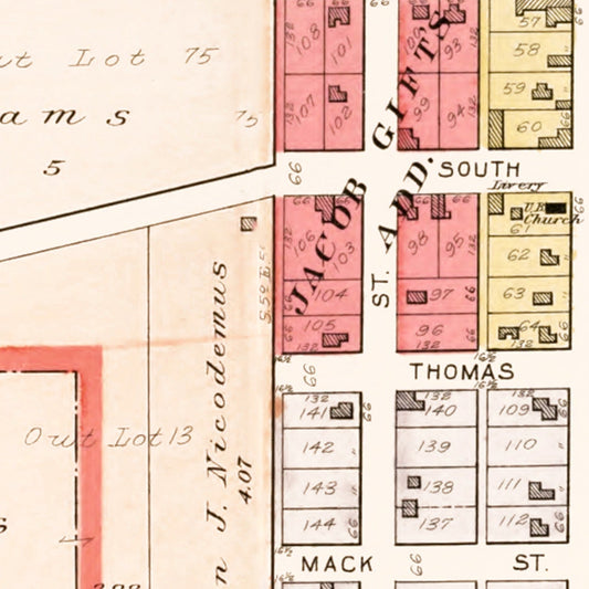 Vintage Map of Gratis, Ohio, 1912