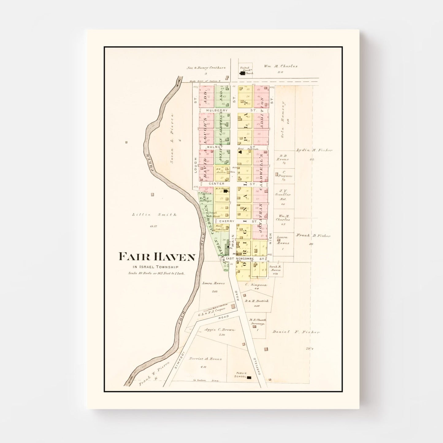 Vintage Map of Fair Haven, Ohio, 1912