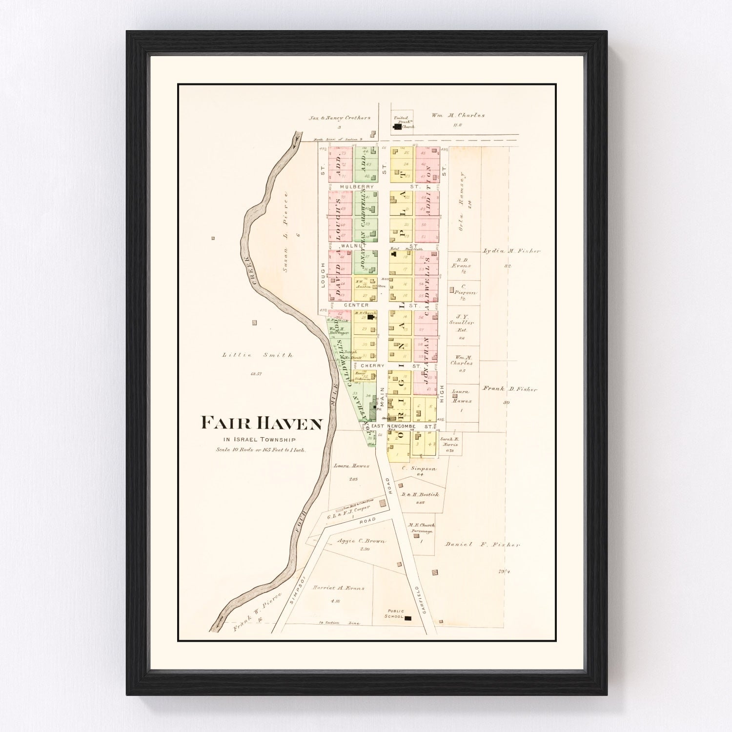 Vintage map of Fair Haven, Ohio, 1912