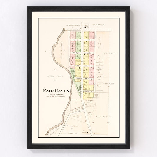 Vintage map of Fair Haven, Ohio, 1912
