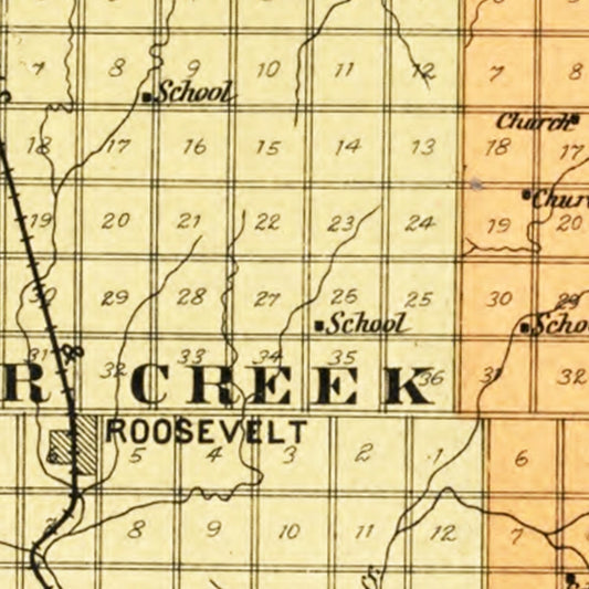 Vintage Map of Kiowa County, Oklahoma, 1913
