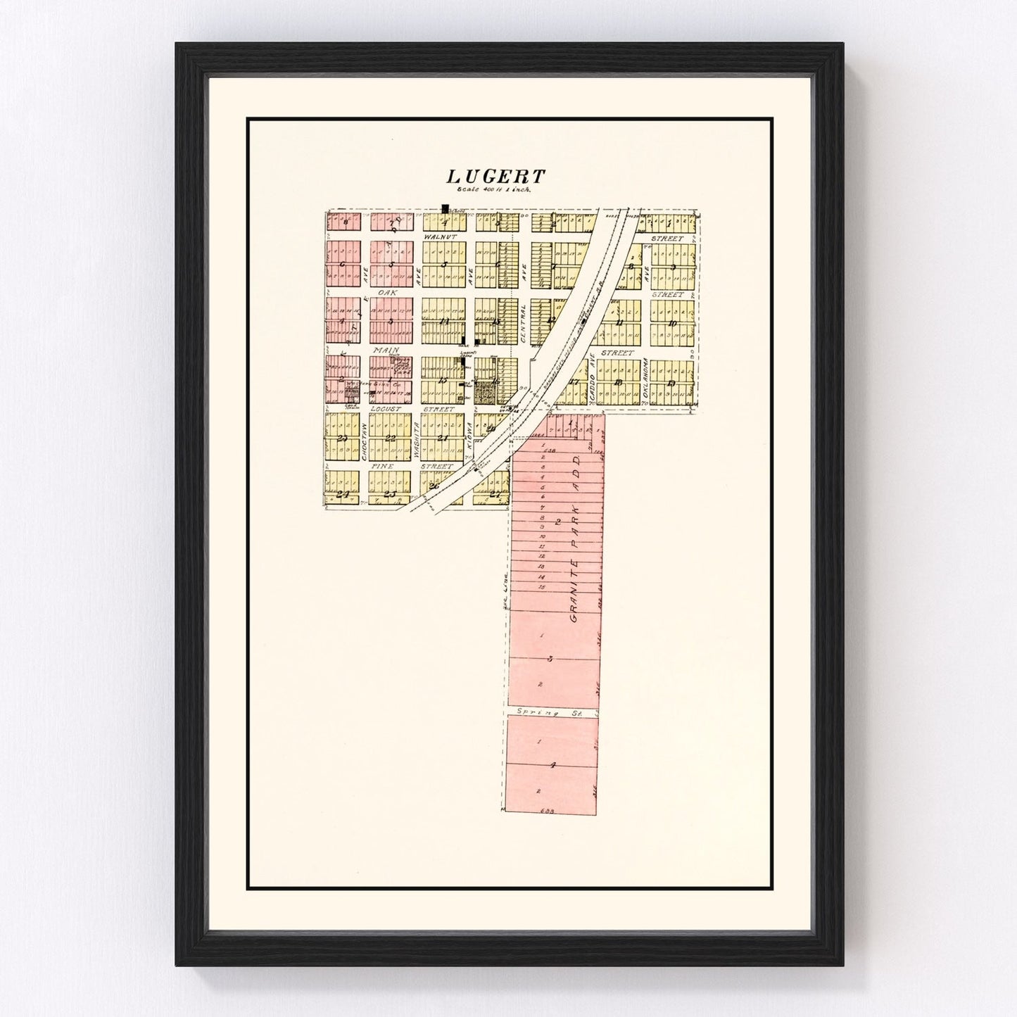 Vintage map of Lugert, Oklahoma, 1913