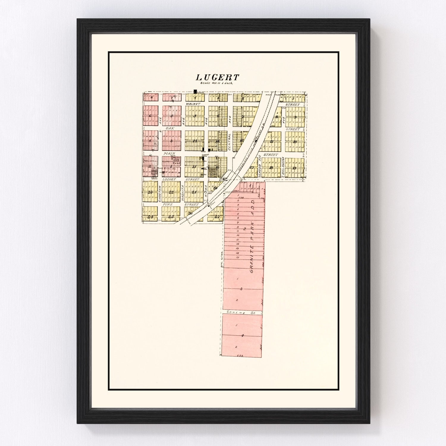 Vintage map of Lugert, Oklahoma, 1913