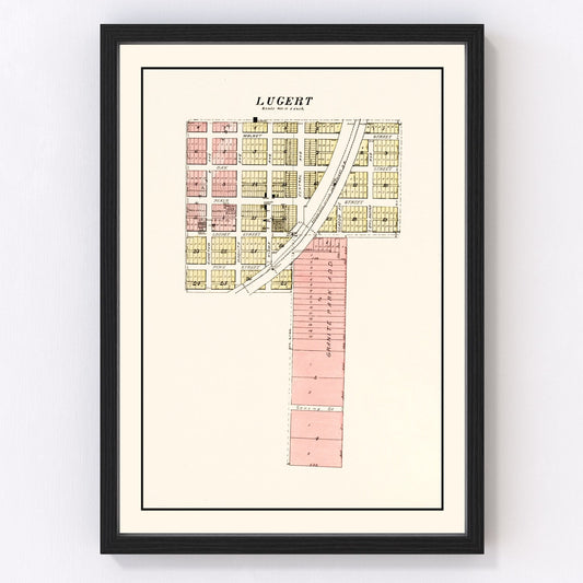Vintage map of Lugert, Oklahoma, 1913