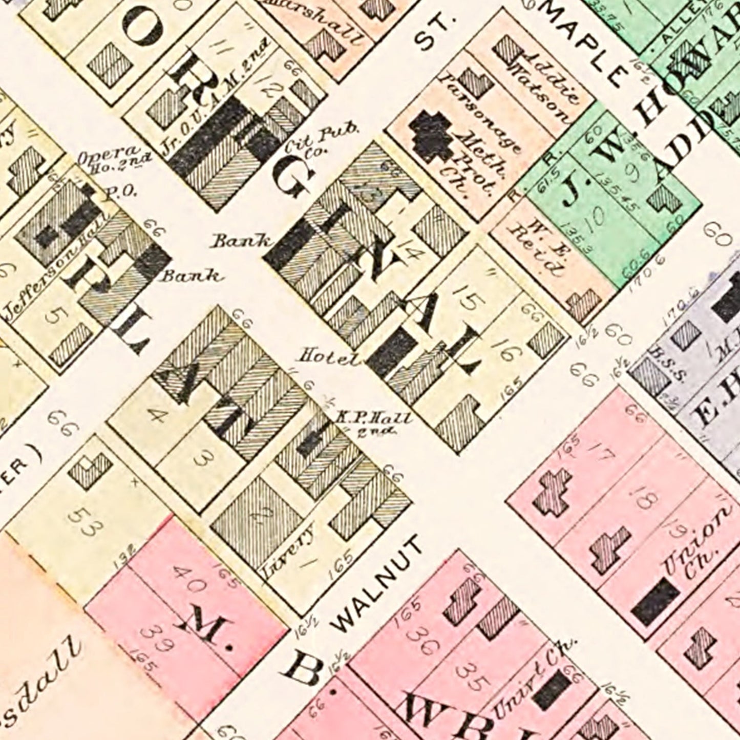 Vintage Map of Jeffersonville, Fayette County, Ohio, 1913