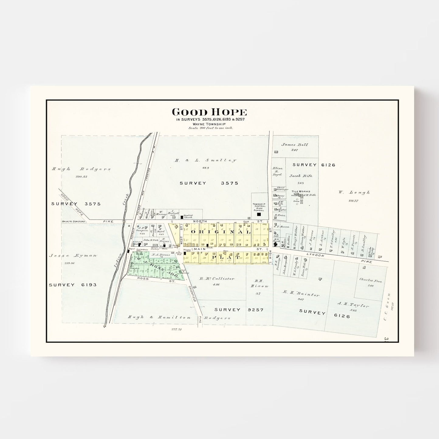 Vintage Map of Good Hope, Ohio, 1913