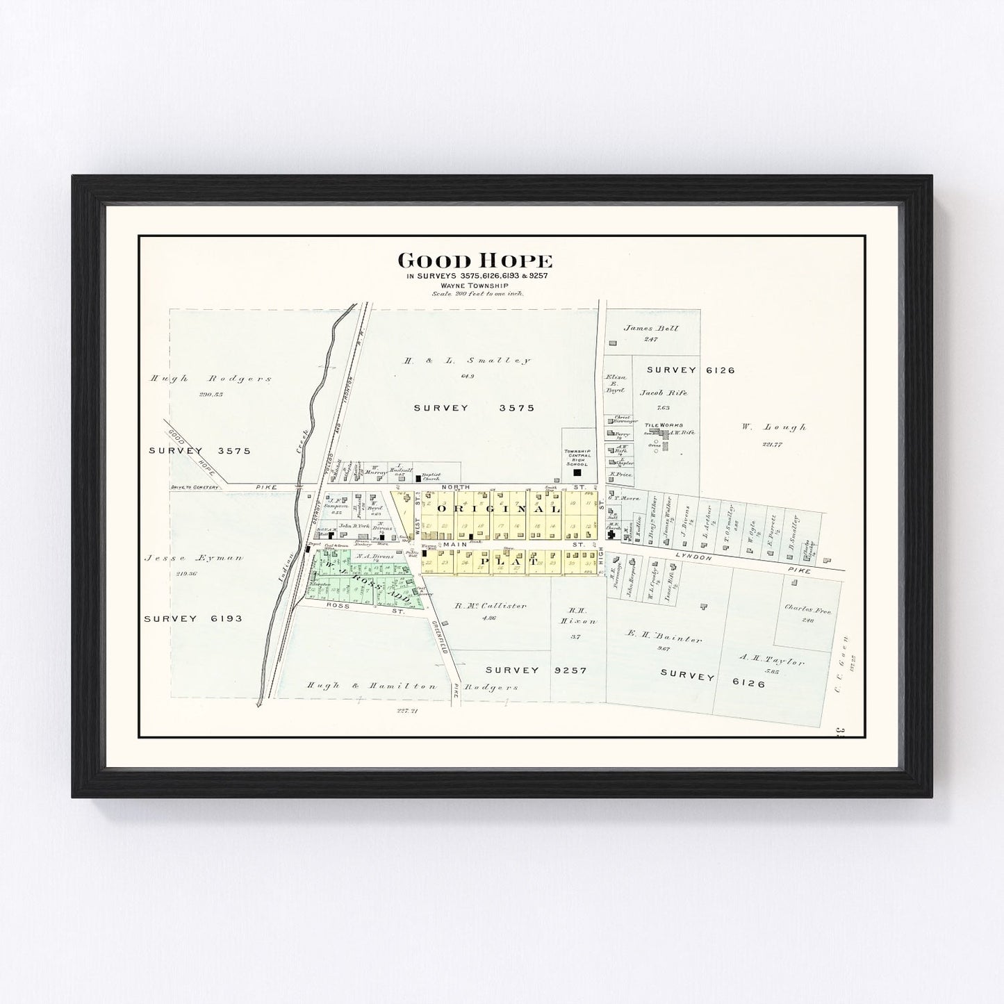 Vintage map of Good Hope, Ohio, 1913