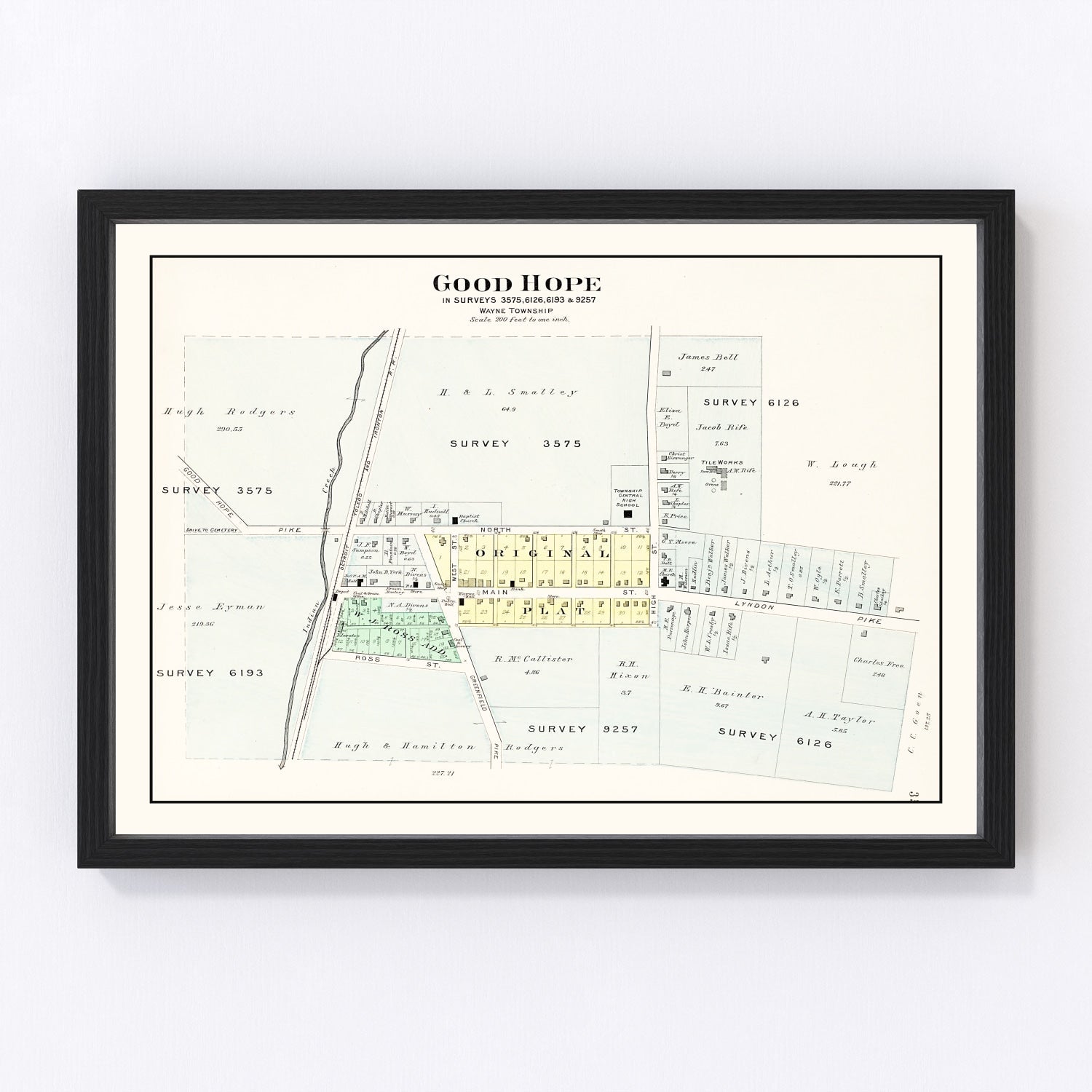 Vintage map of Good Hope, Ohio, 1913