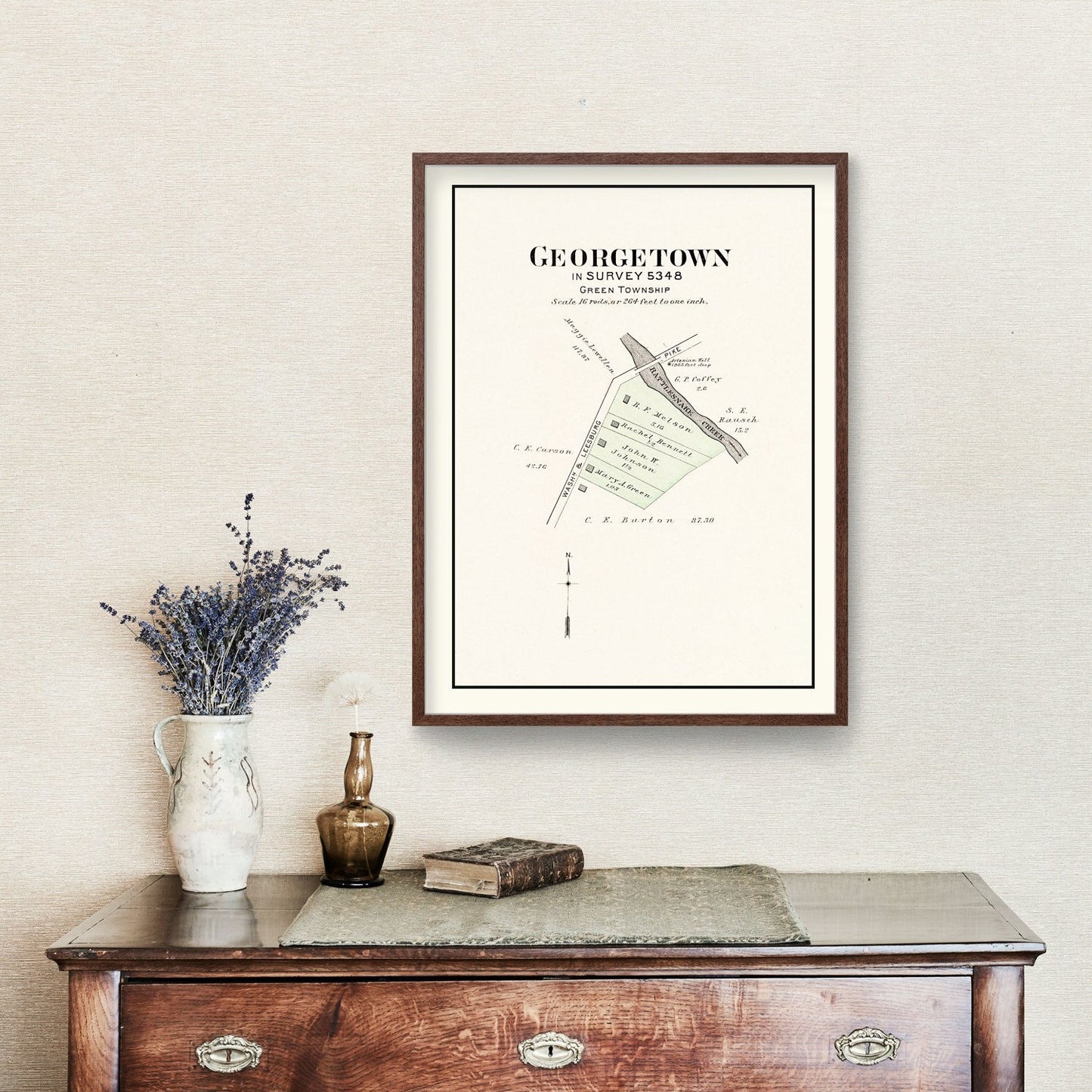 Vintage Map of Georgetown, Ohio, 1913