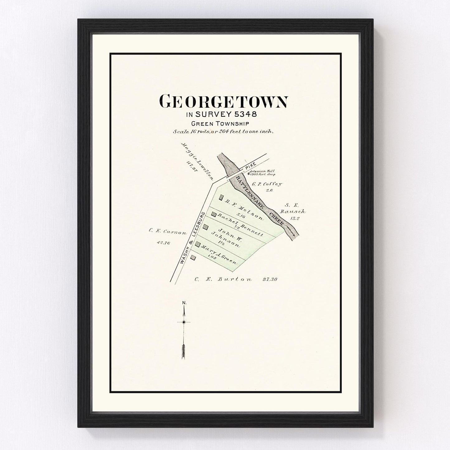 Vintage map of Georgetown, Ohio, 1913