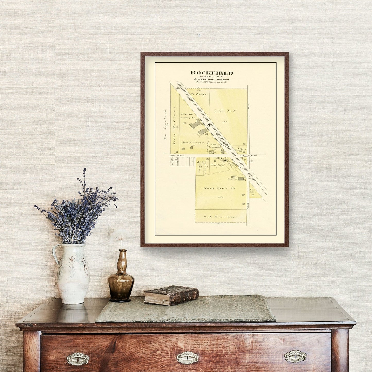 Vintage Map of Rockfield, Wisconsin, 1915