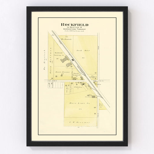 Vintage map of Rockfield, Wisconsin, 1915