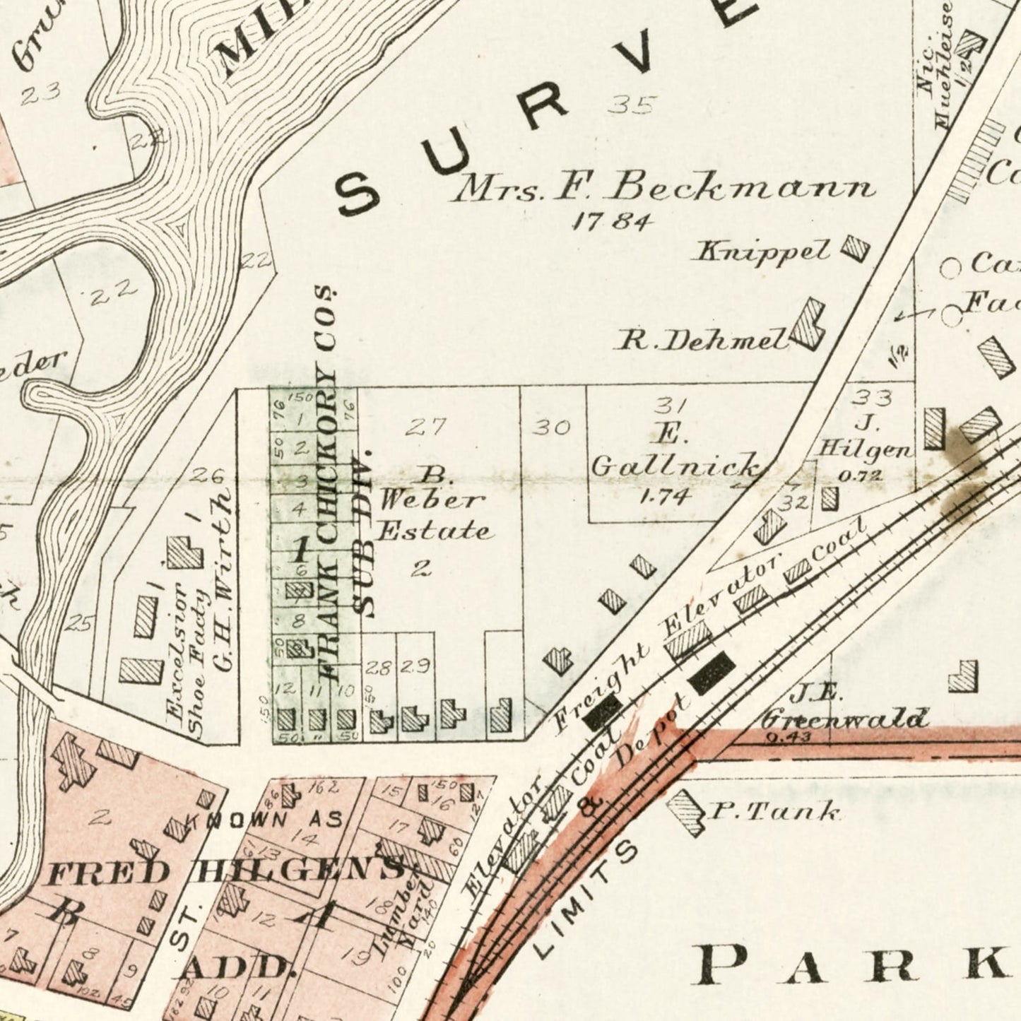 Vintage Map of Cedarburg, Wisconsin, 1915