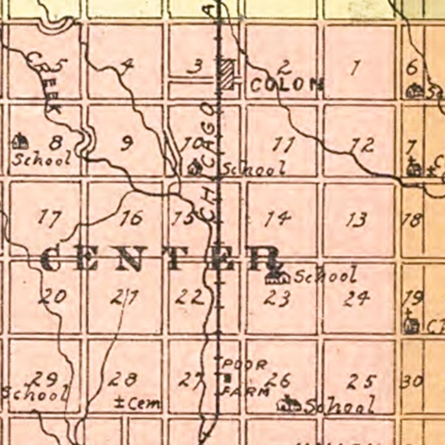 Vintage Map of Saunders County, Nebraska, 1916