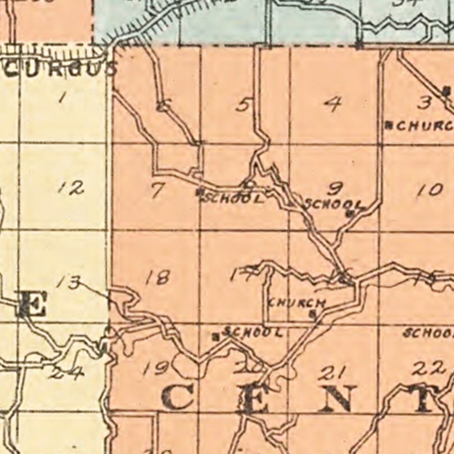 Vintage Map of Allamakee County, Iowa, 1917