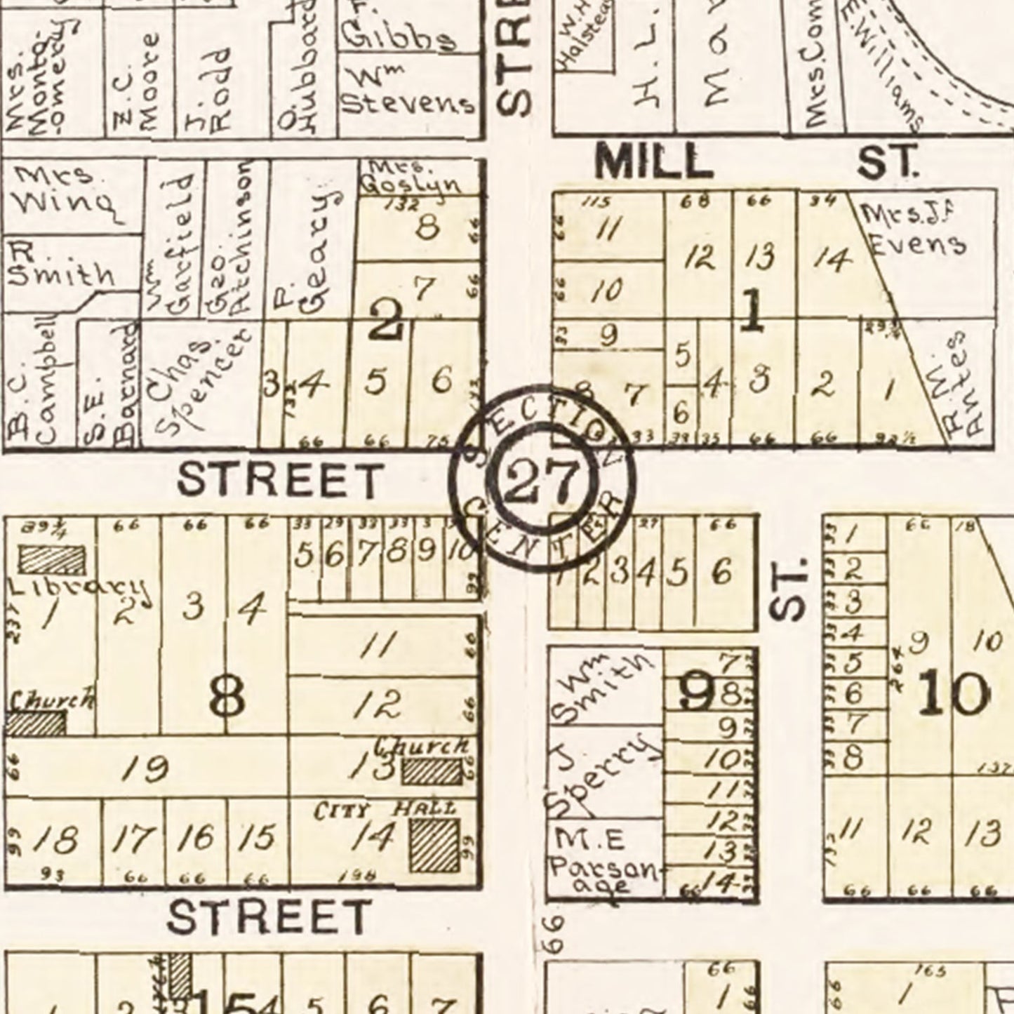 Vintage Map of Evansville, Wisconsin, 1917
