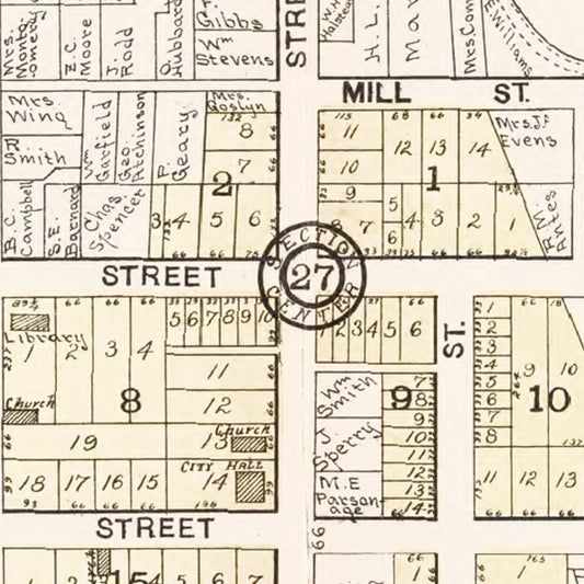 Vintage Map of Evansville, Wisconsin, 1917