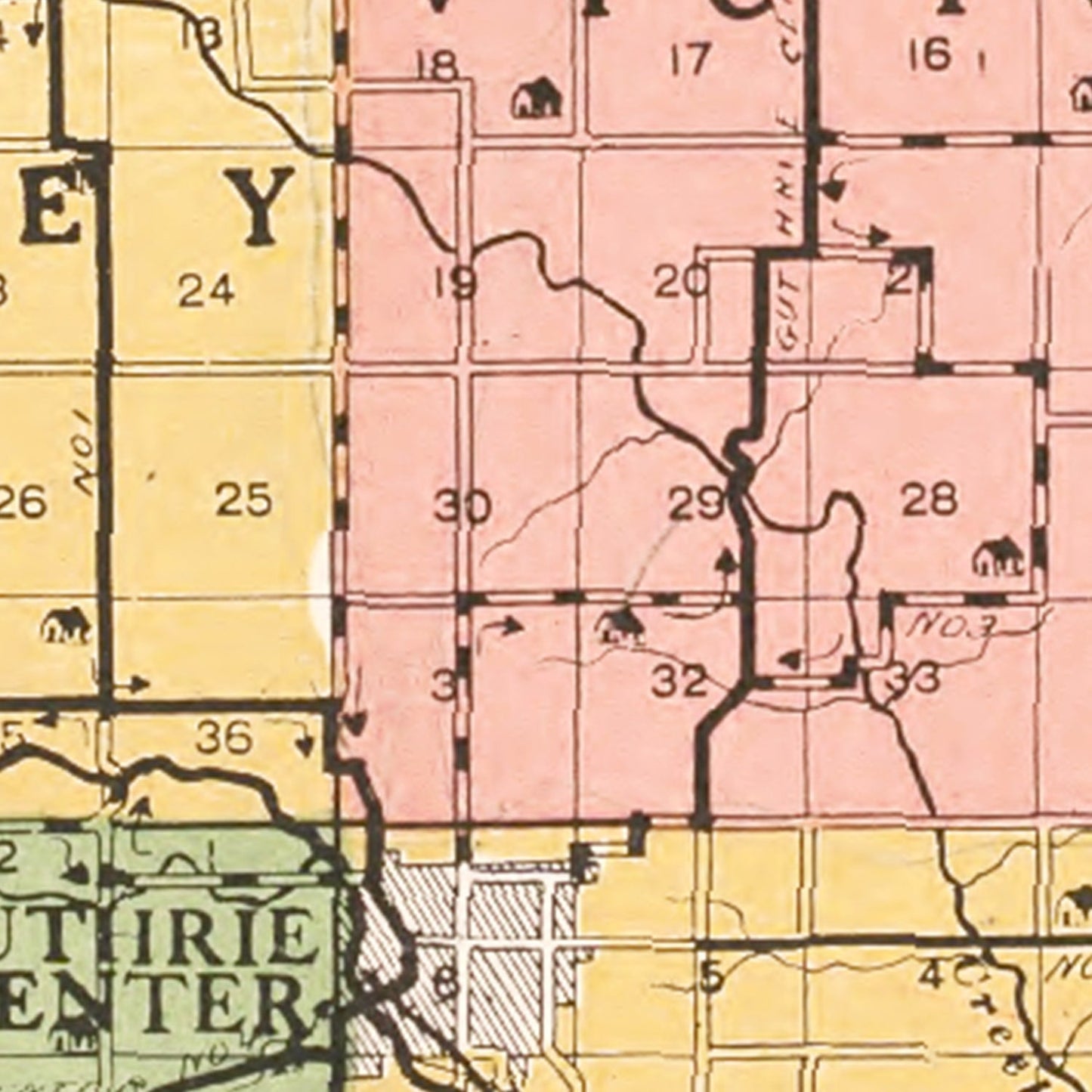 Vintage Map of Guthrie County, Iowa, 1917