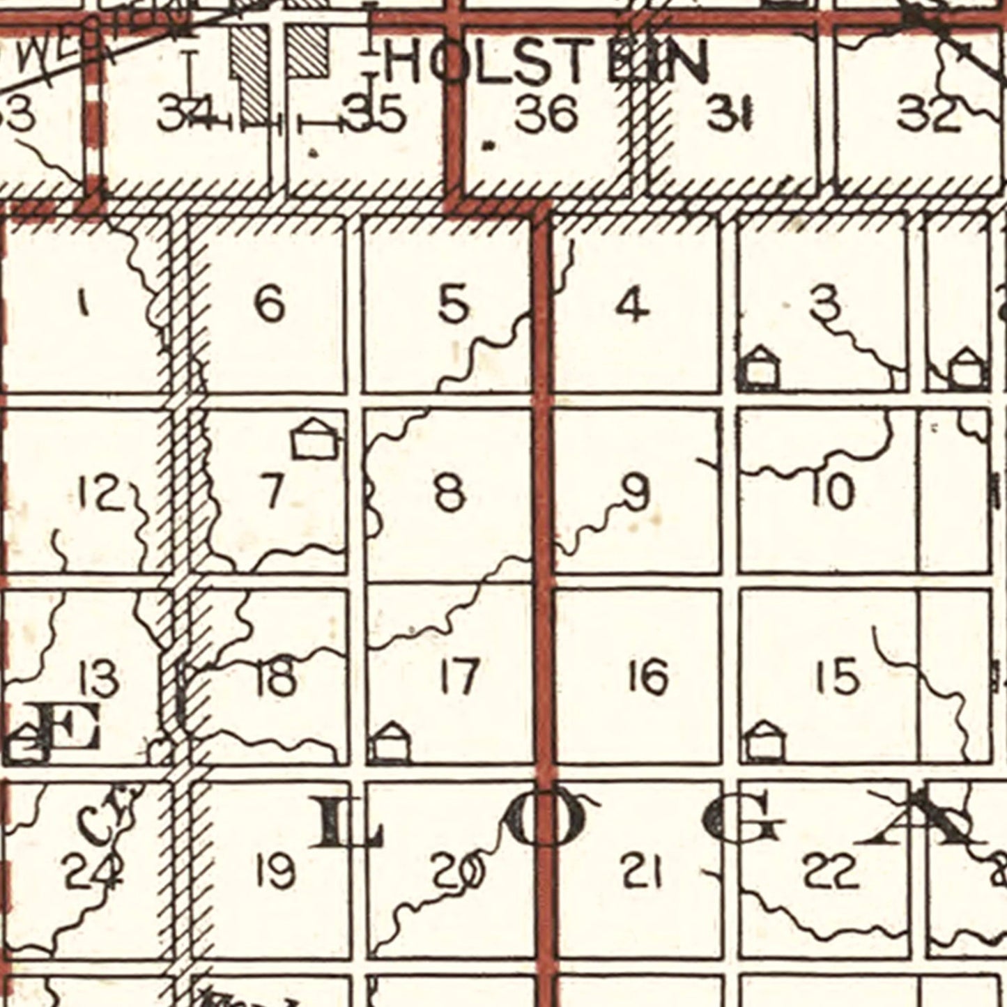 Vintage Map of Ida County, Iowa, 1920