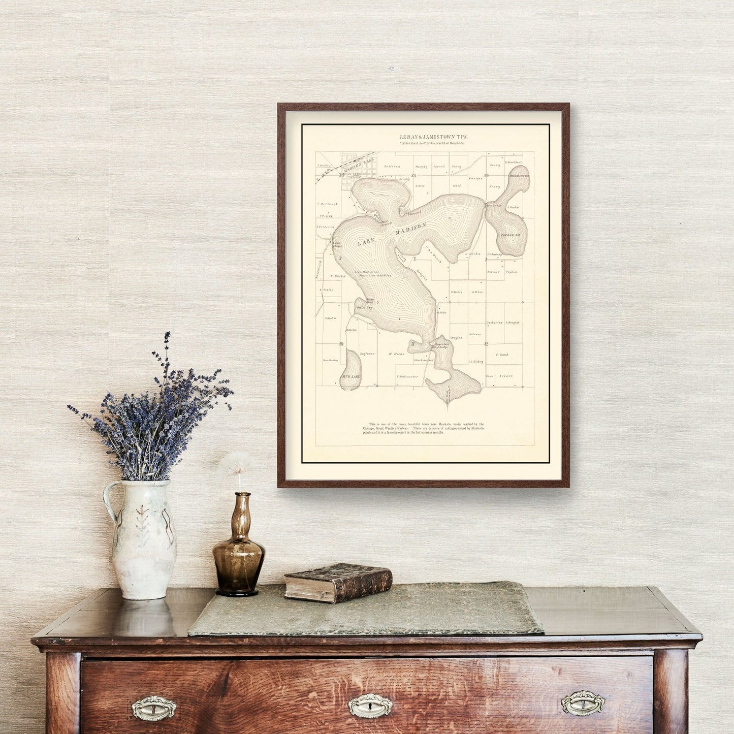Vintage Lake Madison, Minnesota Map, 1921