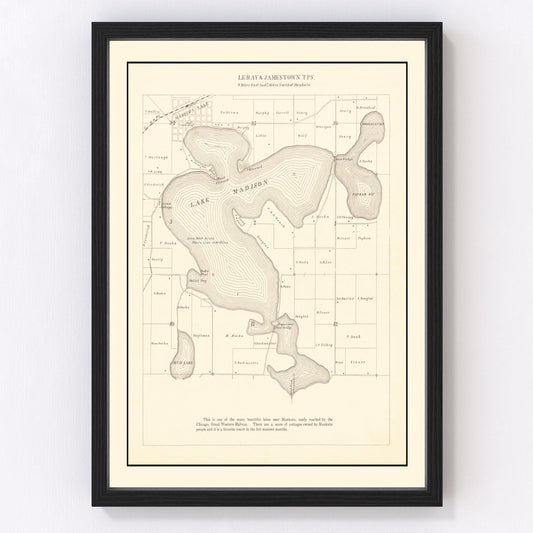 Vintage lake survey map of Lake Madison, Minnesota, 1921