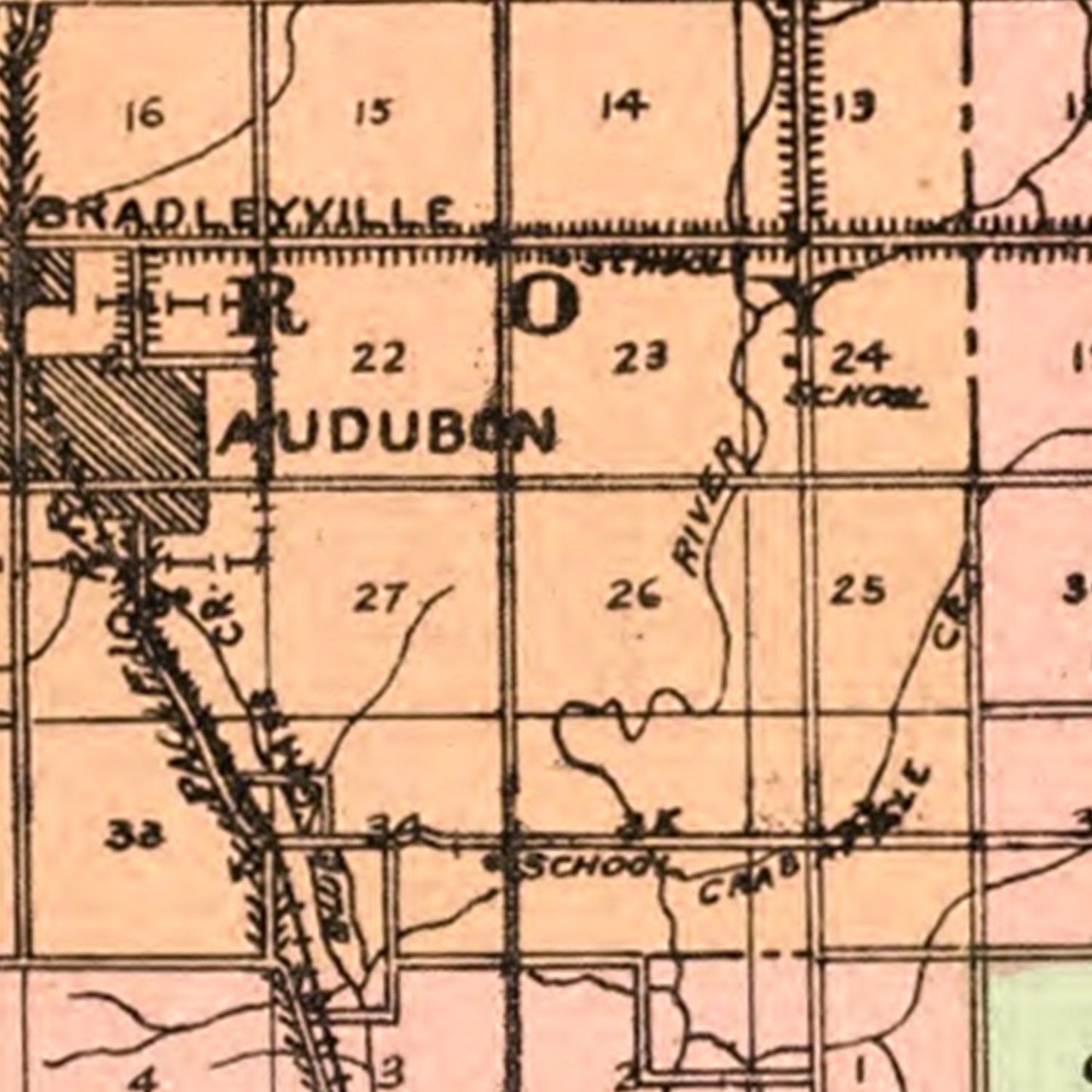 Vintage Map of Audubon County, Iowa, 1921
