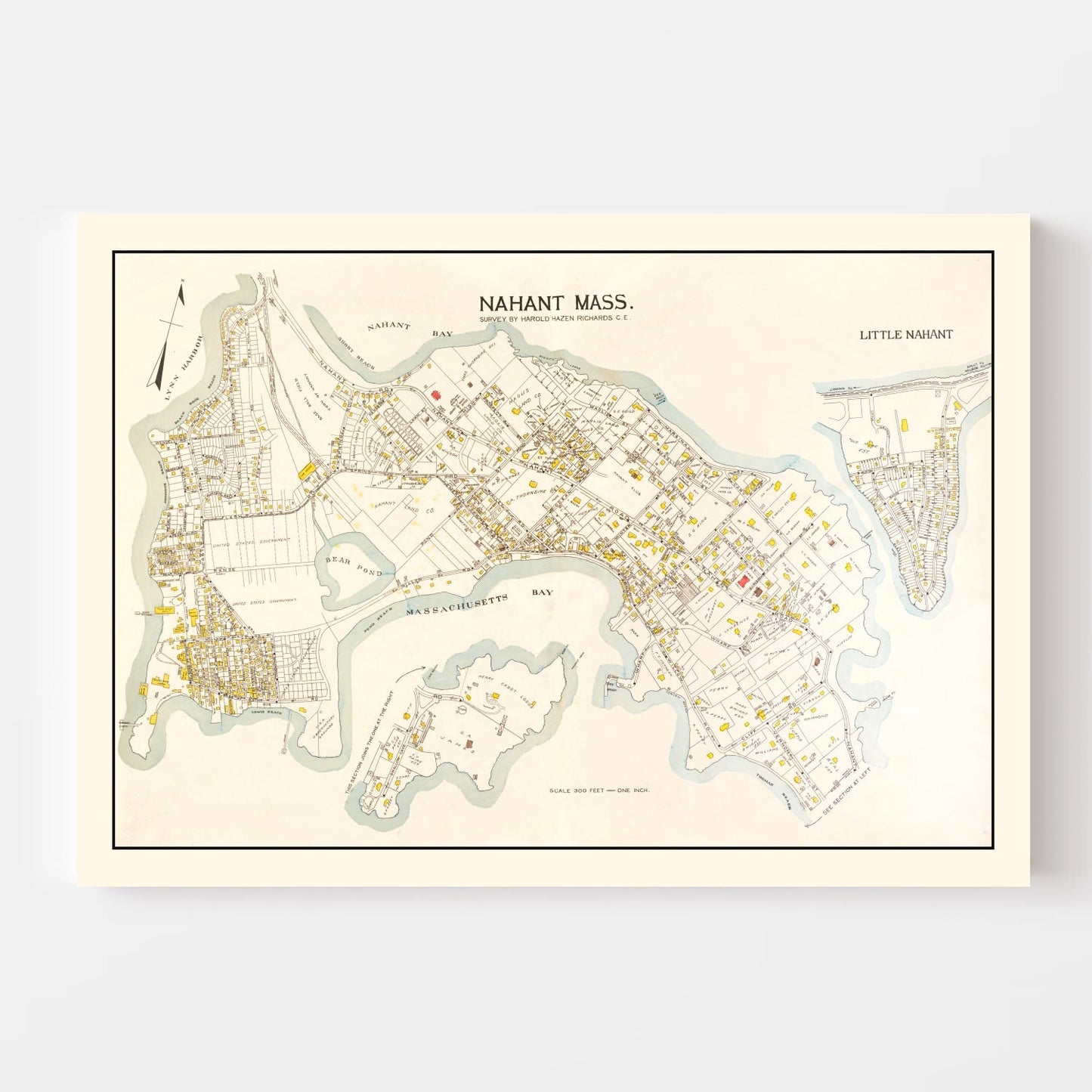 Vintage Map of Nahant, Massachusetts, 1924