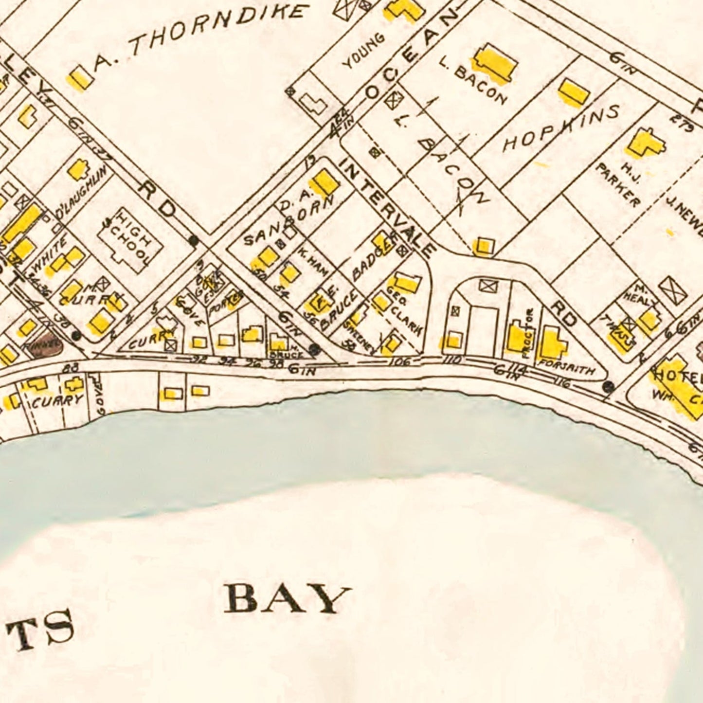 Vintage Map of Nahant, Massachusetts, 1924