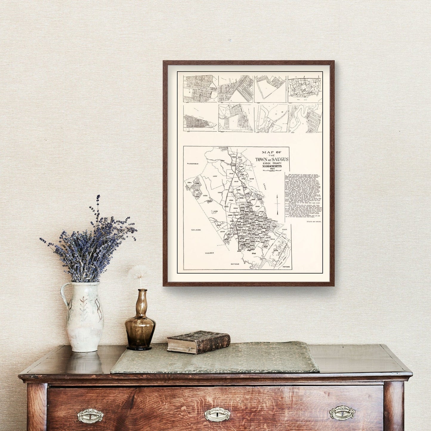 Vintage Map of Saugus, Massachusetts, 1924