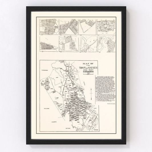 vintage map of Saugus, Massachusetts, 1924