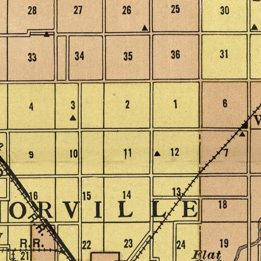 Vintage Map of Christian County, Illinois, 1924